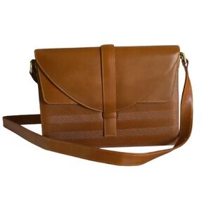 Gallery Originals Vintage Avon Purse Brown Full Grain Leather Crossbody Bag